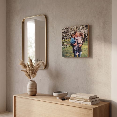 Customizable Print with 3D Texture on Wood Panel